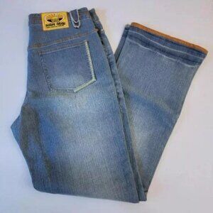 Women's Plus Size Embellished Bootcut Casual Blue Denim Jeans Size 13/14